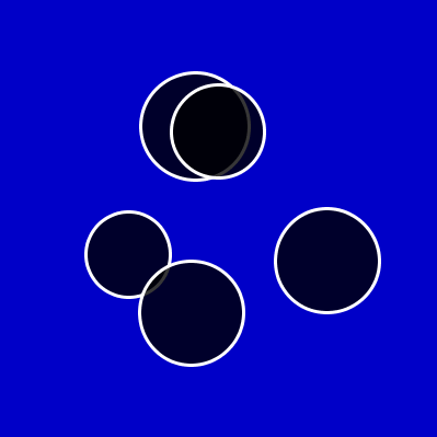 vários círculos sendo arrastados